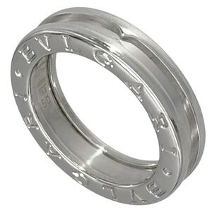 BVLGARI B.zero1 1-Band Ring, #50, 18KWG, 7.0g, White Gold, Women's